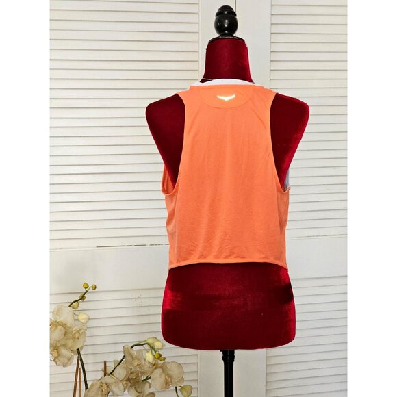 Hoka One One Women's Orange/White Sleeveless Running Glide Tank Top Size L 122 - Picture 5 of 11